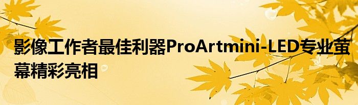 影像工作者最佳利器ProArtmini