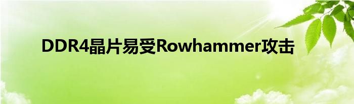 DDR4晶片易受Rowhammer攻击