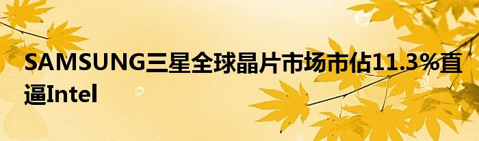 SAMSUNG三星全球晶片市场市佔11.3%直逼Intel