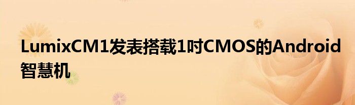 LumixCM1发表搭载1吋CMOS的Android智慧机