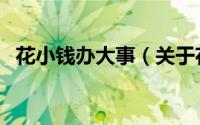 花小钱办大事（关于花小钱办大事的简介）