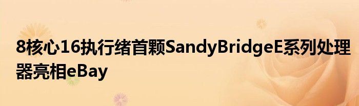 8核心16执行绪首颗SandyBridgeE系列处理器亮相eBay