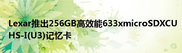 Lexar推出256GB高效能633xmicroSDXCUHS