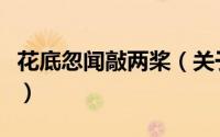 花底忽闻敲两桨（关于花底忽闻敲两桨的简介）
