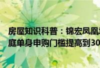 房屋知识科普：锦宏凤凰城产权证多少年共有产权房优先家庭单身申购门槛提高到30岁