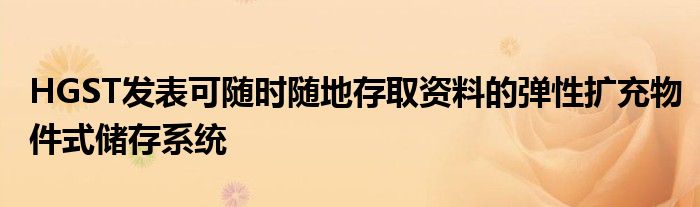 HGST发表可随时随地存取资料的弹性扩充物件式储存系统