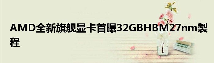 AMD全新旗舰显卡首曝32GBHBM27nm製程