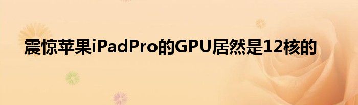 震惊苹果iPadPro的GPU居然是12核的