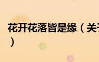 花开花落皆是缘（关于花开花落皆是缘的简介）