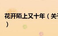 花开陌上又十年（关于花开陌上又十年的简介）