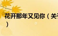 花开那年又见你（关于花开那年又见你的简介）