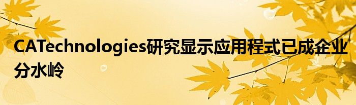 CATechnologies研究显示应用程式已成企业分水岭