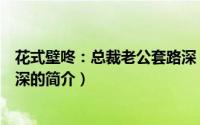 花式壁咚：总裁老公套路深（关于花式壁咚：总裁老公套路深的简介）