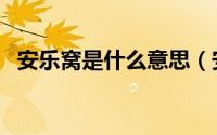 安乐窝是什么意思（安乐窝是什么的意思）