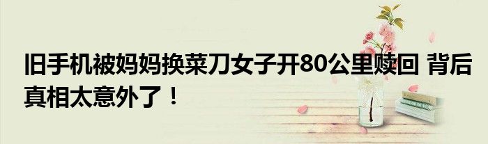 旧手机被妈妈换菜刀女子开80公里赎回 背后真相太意外了！