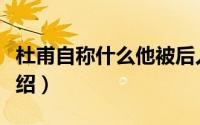 杜甫自称什么他被后人称为什么（杜甫人物介绍）