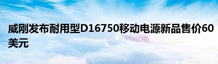 威刚发布耐用型D16750移动电源新品售价60美元