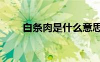 白条肉是什么意思（白条肉的含义）
