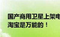 国产商用卫星上架电商 折后200万起 网友：淘宝是万能的！