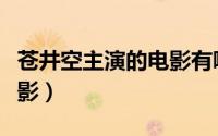 苍井空主演的电影有哪些（苍井空演过什么电影）