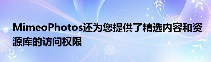 MimeoPhotos还为您提供了精选内容和资源库的访问权限