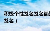 积极个性签名签名简短（鼓励逆境中你的个性签名）