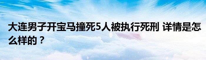 大连男子开宝马撞死5人被执行死刑 详情是怎么样的？
