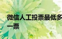 微信人工投票最低多少钱 买网络投票多少钱一票