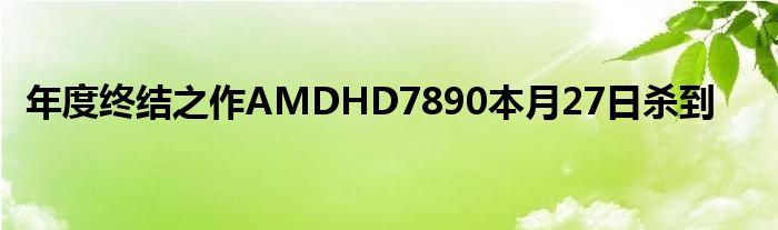 年度终结之作AMDHD7890本月27日杀到