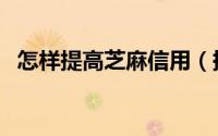 怎样提高芝麻信用（提高芝麻信用的方法）