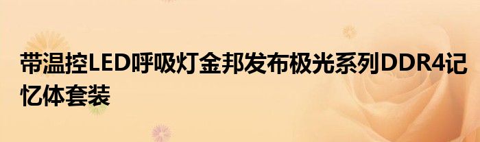 带温控LED呼吸灯金邦发布极光系列DDR4记忆体套装
