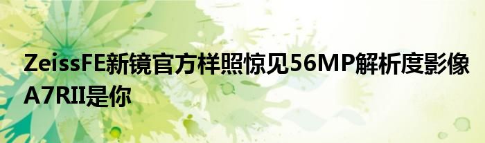 ZeissFE新镜官方样照惊见56MP解析度影像A7RII是你