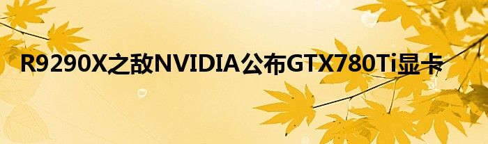 R9290X之敌NVIDIA公布GTX780Ti显卡