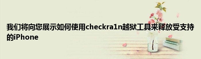 我们将向您展示如何使用checkra1n越狱工具来释放受支持的iPhone