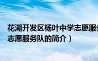 花湖开发区杨叶中学志愿服务队（关于花湖开发区杨叶中学志愿服务队的简介）