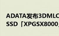 ADATA发布3DMLCNAND採用高速NVMeSSD「XPGSX8000」
