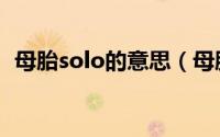 母胎solo的意思（母胎solo的意思是什么）