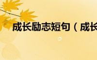 成长励志短句（成长正能量的句子精选）