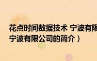 花点时间数据技术 宁波有限公司（关于花点时间数据技术 宁波有限公司的简介）