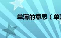 单薄的意思（单薄的意思是什么）