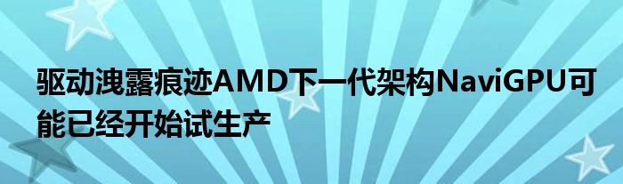 驱动洩露痕迹AMD下一代架构NaviGPU可能已经开始试生产