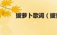 拔萝卜歌词（拔萝卜歌词是什么）