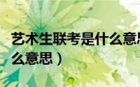 艺术生联考是什么意思（艺术生联考具体是什么意思）