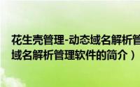 花生壳管理-动态域名解析管理软件（关于花生壳管理-动态域名解析管理软件的简介）
