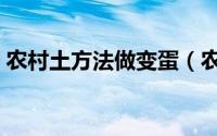 农村土方法做变蛋（农村土方法如何做变蛋）