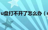 u盘打不开了怎么办（u盘打不开了怎么修复）
