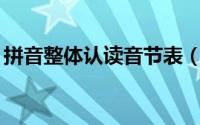 拼音整体认读音节表（16个整体认读音节表）