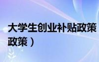 大学生创业补贴政策（大学生创业有什么补贴政策）