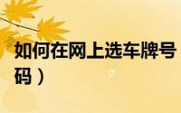 如何在网上选车牌号（如何从网上选择车牌号码）