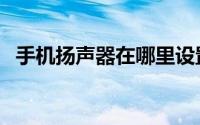 手机扬声器在哪里设置（给大家介绍一下）